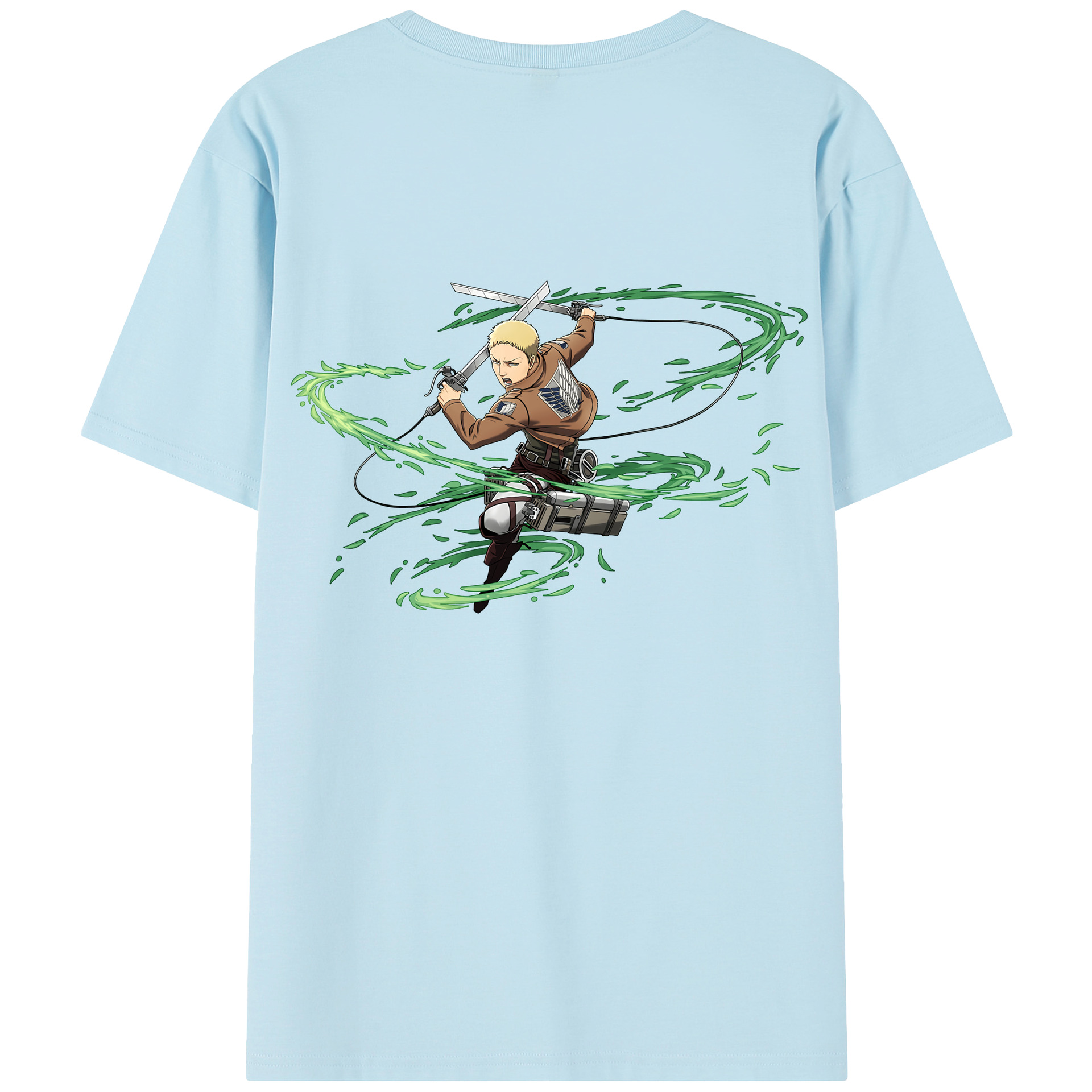 （画像用） 進撃の巨人 ライナー・ブラウン Attack on Titan Reiner Braun 綿100％半袖Tシャツ（背面プリント）